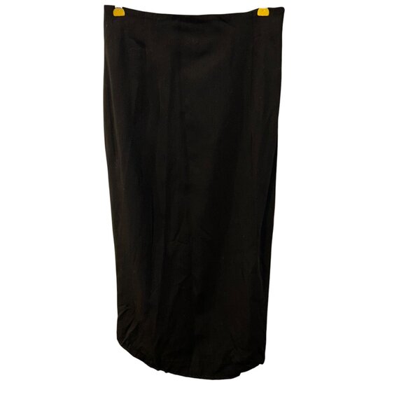 jil sander black wool garbadine pencil skirt 38 4